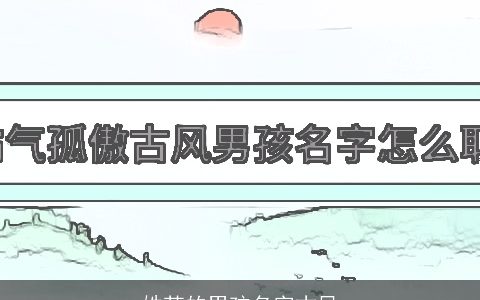 姓苏的男孩名字古风