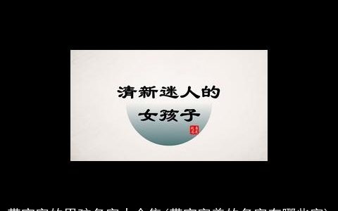 带宝字的男孩名字大全集(带宝字盖的名字有哪些字)