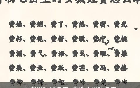 姓费男孩取名字 费姓的男孩名字