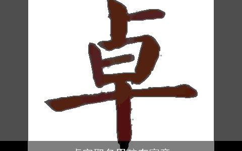 卓字取名男孩有寓意