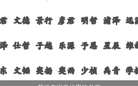 戴姓有寓意的男孩名字