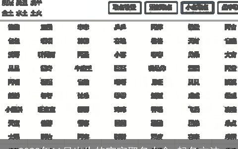 2024年11月出生的宝宝取名大全 起名方法