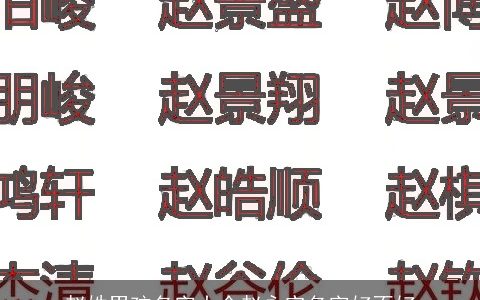 赵姓男孩名字大全赵永实名字好不好
