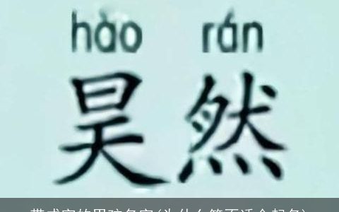 带成字的男孩名字(为什么笑不适合起名)