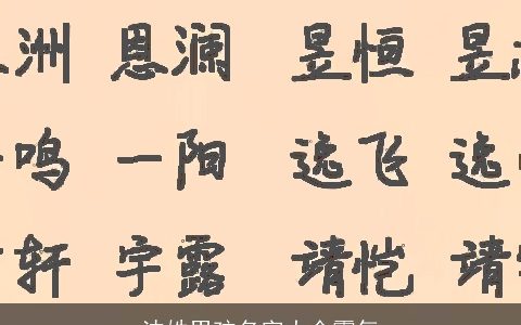 沈姓男孩名字大全霸气