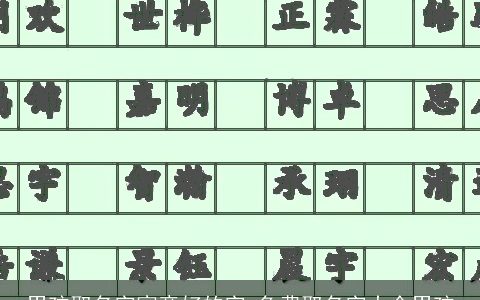 男孩取名字寓意好的字 免费取名字大全男孩