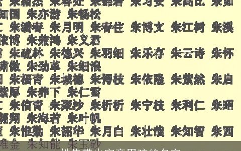 姓朱带火字旁男孩的名字