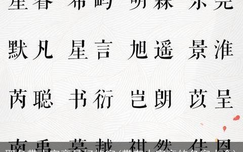 取名带水字旁最好的字(带有水字旁的名字大全)