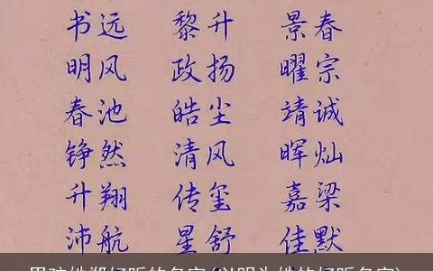 男孩姓郑好听的名字(以明为姓的好听名字)