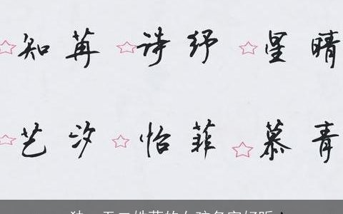 独一无二姓蓝的女孩名字好听