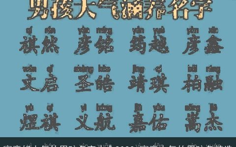 寓意好大气的男孩名字大全2023 寓意大气的男孩名精选