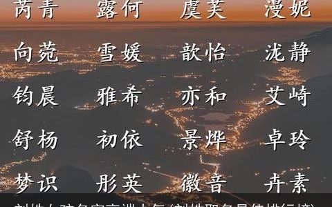 刘姓女孩名字高端大气(刘姓取名最佳排行榜)