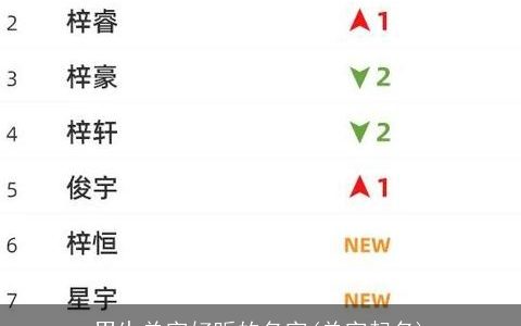 男生单字好听的名字(单字起名)