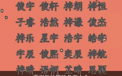 不俗气的男孩名字大全