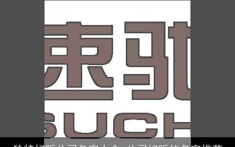 独特好听公司名字大全 公司好听的名字推荐