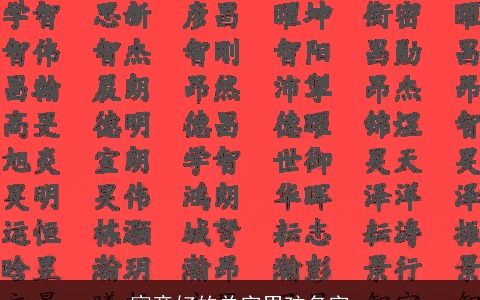 寓意好的单字男孩名字