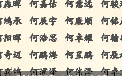 何姓女孩起名字大全 的何姓女孩名字