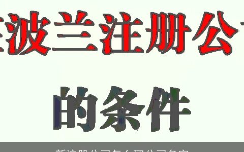新注册公司怎么取公司名字