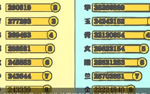 2024年11月16日出生的男孩起名大全2024很潮的名字