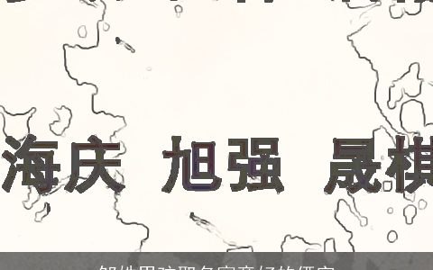 邹姓男孩取名寓意好的俩字