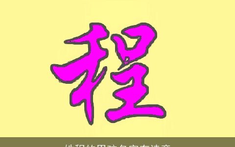 姓程的男孩名字有诗意