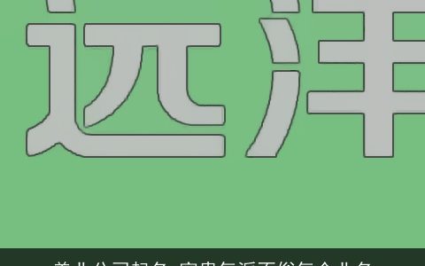 美业公司起名 富贵气派不俗气企业名