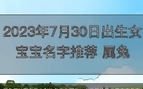属兔男孩取名最吉利的名字有哪些  文雅又响亮的男宝宝名字