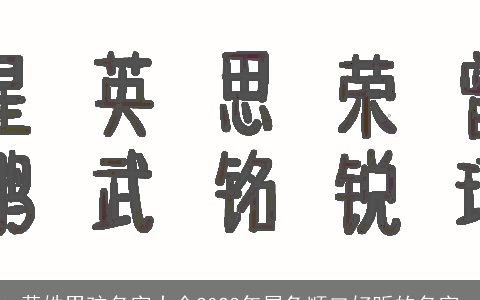 黄姓男孩名字大全2023年属兔顺口好听的名字