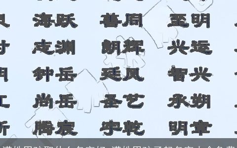 满姓男孩取什么名字好 满姓男孩子起名字大全免费
