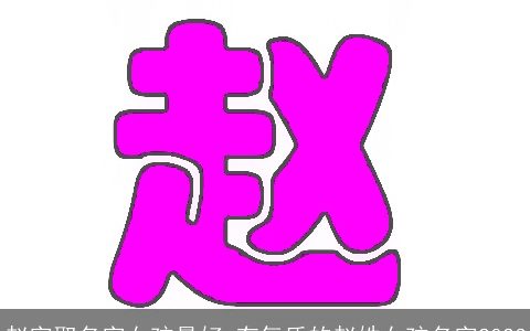 赵字取名字女孩最好 有气质的赵姓女孩名字2023