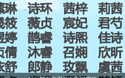 2021取名字用什么字好男孩