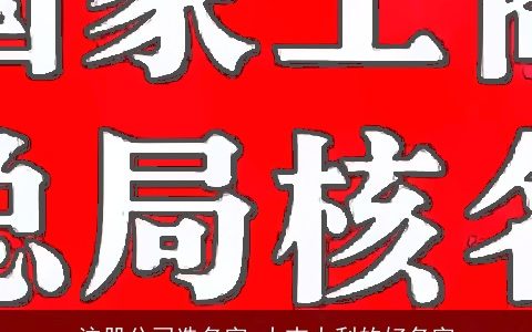 注册公司选名字 大吉大利的好名字