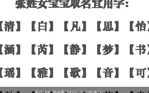 张姓张氏满分男孩取名 2023年张姓男孩起名字大全 好听洋气的张姓男孩名字