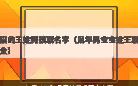 姓王的男孩名字洋气点带木推荐