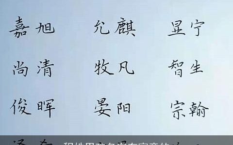 程姓男孩名字有寓意的