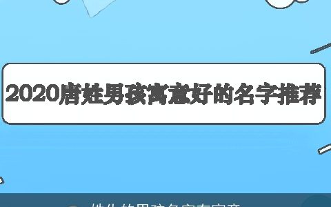 姓仇的男孩名字有寓意