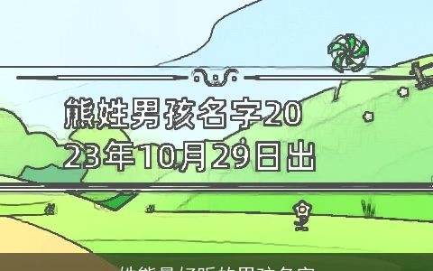 姓熊最好听的男孩名字