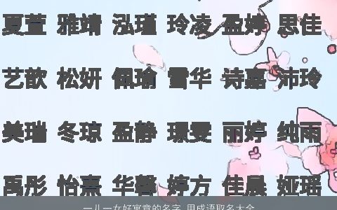 一儿一女好寓意的名字 用成语取名大全  取名网 好听寓意的女成语名字大全