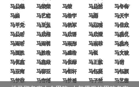 姓马取名字大全男孩 大气儒雅的男孩名字