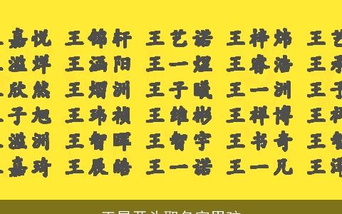 王星开头取名字男孩