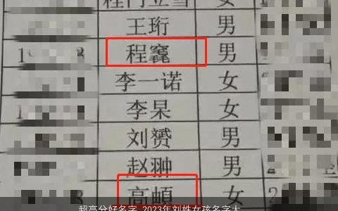 超高分好名字 2023年刘姓女孩名字大全90分以上 好听稀少的刘姓女孩名字大全