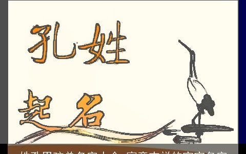 姓孔男孩单名字大全 寓意吉祥的宝宝名字