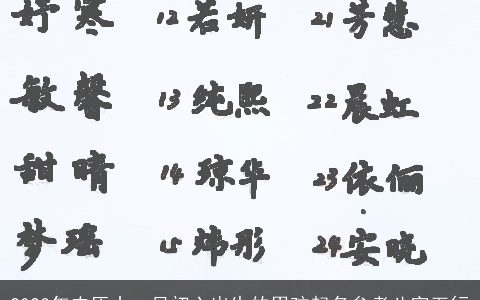 2024年农历十一月初六出生的男孩起名参考八字五行