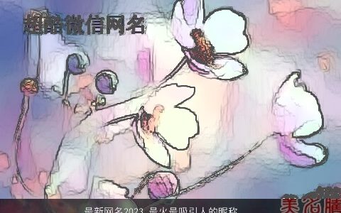 最新网名2023 最火最吸引人的昵称大全推荐 好听吉祥的网名昵称名字最新