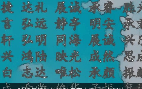 2024年姓阮的男孩名字大全 雅人深致