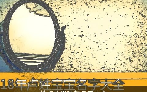 姓卢的男孩起名字大全