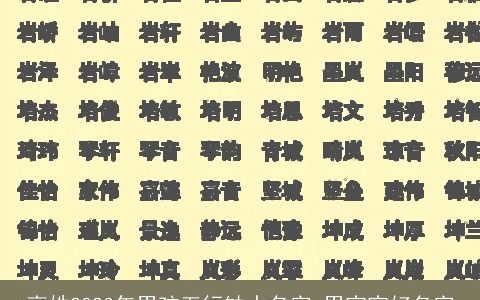 高姓2023年男孩五行缺水名字 男宝宝好名字