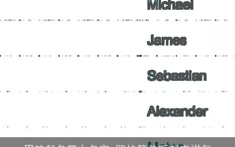 男孩起名英文名字 取的简单听起来洋气