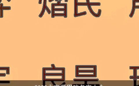 2024永字辈男孩名字大全