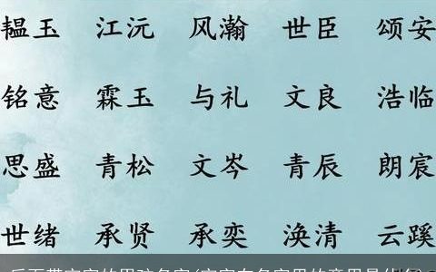 后面带宇字的男孩名字(宇字在名字里的意思是什么)